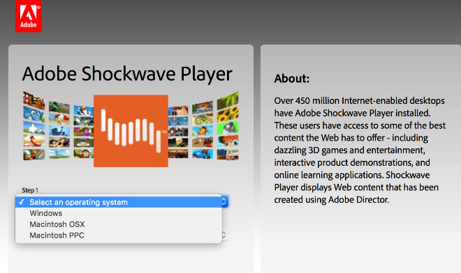 Adobe прекращает поддержку Shockwave